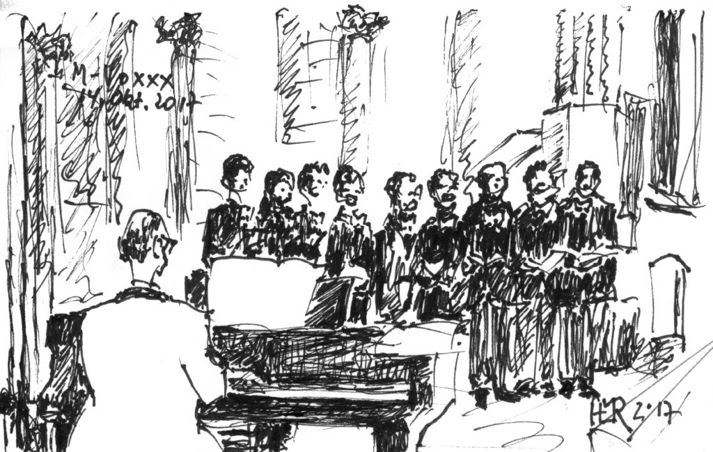 Pianist und Männerchor