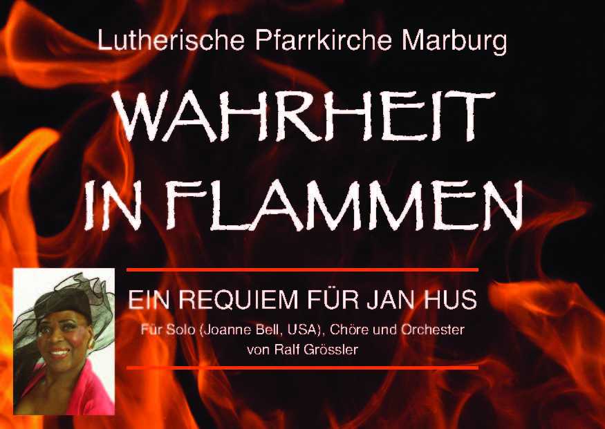Plakat zum Konzert "Wahrheit in Flammen" - Ein Requiem für Jan Hus.